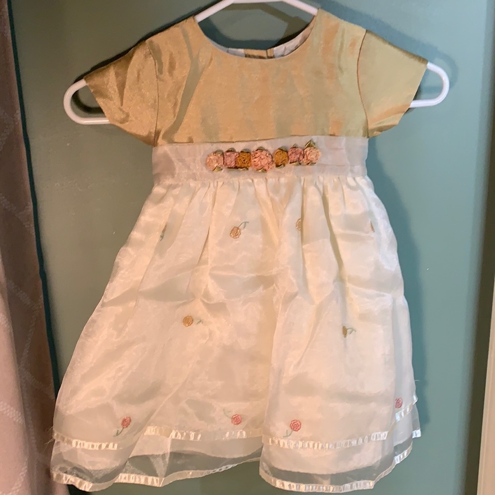 Gorgous gold satin holiday dress 2T